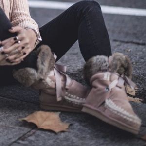 Mou Eskimo Fur Lace Up Boots